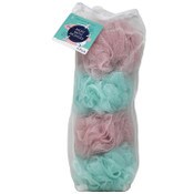 Wholesale - 4pc BATH MESH SPONGE IN BAG C/P 12, UPC: 769898957789